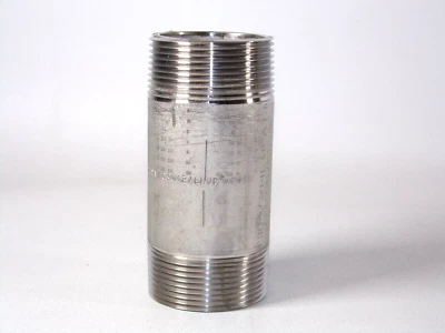 NEW 1-1/2" x 4" Merit Brass 4024-400 Stainless Steel Pipe Nipple 304/304L