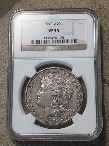 1904-S Morgan Silver Dollar, NGC VF 35, Semi-key Date, Strong for Grade Cover