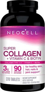 Super Collagen with Vitamin C and Biotin, Skin, Hair and Nails Supplement, Inclu - Picture 1 of 12
