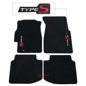 For 96-00 Honda Civic Black Floor Mats Front & Rear Carpets 4pcs Set w/ TypeS - Picture 1 of 3