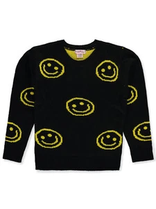 Pink Angel Girls' Allover Smile Sweater Color: black/hot pink Size: 2t - Picture 1 of 13