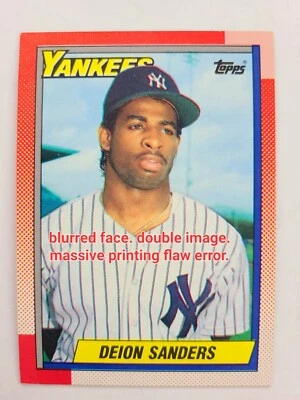 Enormes errores de imagen dobles Deion Sanders 1990 Topps. Ver detalles. ¡¡Muy raro!!! Foto 1 de 4
