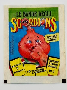 1990 Topps Garbage Pail Kids Sgorbions Serie 1 Paquete Sin Abrir Italia GPK Italiano - Imagen 1 de 3