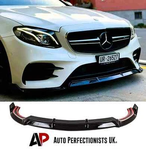 Mercedes E Class E43 E53 AMG Line Gloss Black Front Splitter Spoiler Lip W213 - Picture 1 of 13