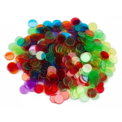 1000-pk de fichas de juego de bingo de 3/4". Marcadores educativos de conteo, clasificación, ciencia Foto 1 de 4