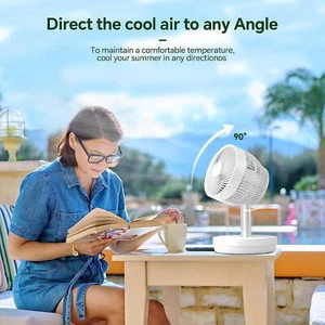 Portable Oscillating Fan, 2-in-1 Standing Fan with Remote, 10 Speeds, 7.5T Timer - Picture 1 of 6