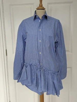 BLUSA ROJA VALENTINO AZUL BLANCO RAYAS VOLANTES DOBLADILLO TALLA 10/12 EXCELENTE ESTADO Foto 1 de 4