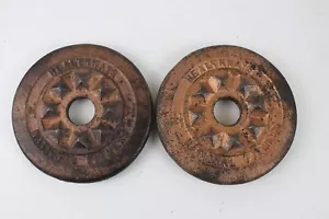 Vintage Healthways Barbell Weight Plates 2 1/2 LBS Standard Iron Rare Set of 2 - Picture 1 of 6