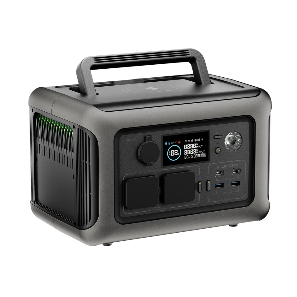 ALLPOWERS 299Wh 600W Portable Power Station Solar Generator Backup For Camping