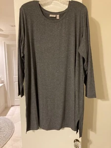 LOGO BY LORI GOLDSTEIN PETITE JASPE STRICK TUNIKA MIT SCHLITZEN GRAU NERZ A301537 2XP - Bild 1 von 8