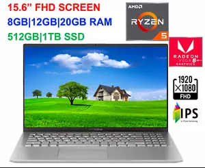 2020 ASUS 15.6" FHD VivoBook AMD Ryzen 5 3500U,Up to 3.7 GHz, 20GB RAM &1TB SSD - Picture 1 of 9