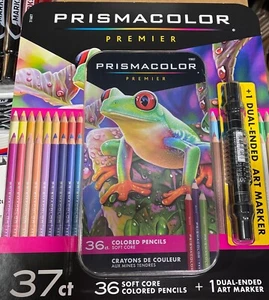 Prismacolor Premier 37pc 36 Soft Core Colored Pencils 1 Chisel Marker 2116077 - Picture 1 of 1