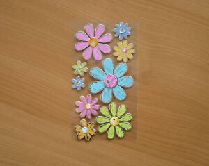 Vel van 9 DIY 3D multikleur bloem stickers