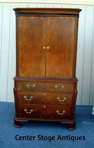61768   HICKORY CHAIR Wardrobe High Chest Entertainment Cabinet  QUALITY Cover