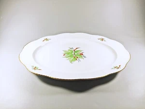HEREND, ROSEHIP MOTIVE BIG CHARGER TRAY 14", HANDPAINTED PORCELAIN ! (J347) - Picture 1 of 12
