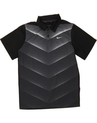 NIKE Womens Polo Shirt UK 12 Medium Black Pinstripe Polyester AE13 - Image 1 of 3