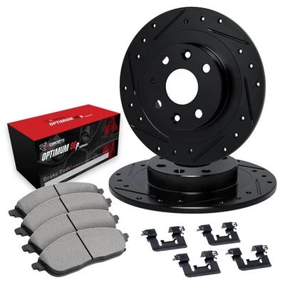For Honda Prelude 85-87 Drilled & Slotted Rear Brake Kit w Optimum Pads Foto 1 de 2