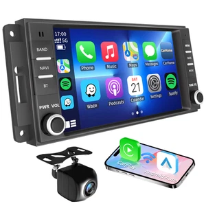 Radio estéreo para automóvil GPS audio en el tablero Carplay para Dodge RAM Jeep Wrangler Liberty - Imagen 1 de 9