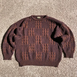 Vintage Carraig Donn Pullover Herren XL braun Schurwolle Irland Zopfmuster Fischer - Bild 1 von 6