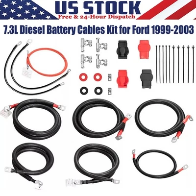 Kit de cables de batería diésel de 7,3 L para 99-03 Ford Superduty F250/F350/Excursion Foto 1 de 4