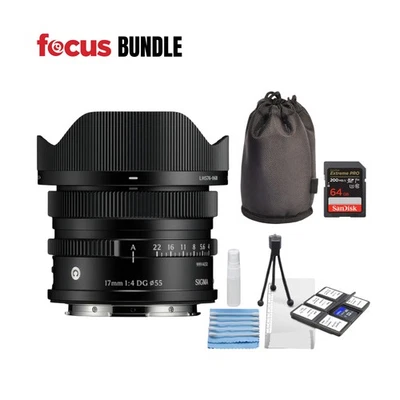 Sigma 17mm F4 DG Full-Frame (Black) Contemporary, L Mount and Accessories Bundle - Image 1 of 4