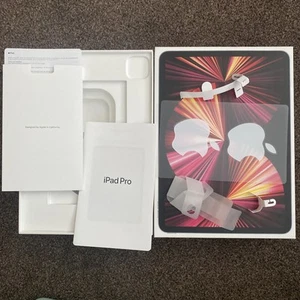 Apple iPad Pro 11 3ème Génération Argent 128Go Boîte Vide Bon état AVEC MANUEL & AUTOCOLLANTS - Photo 1/7