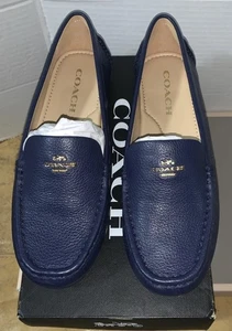 Mocassini da guida Coach in pelle blu con logo Marley nuovi con scatola 7,5 ottimo regalo - Foto 1 di 22