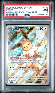 2025 PokemonBlack Star Promo #173 Eevee Prismatic Evolutions PSA 9 - Picture 1 of 2