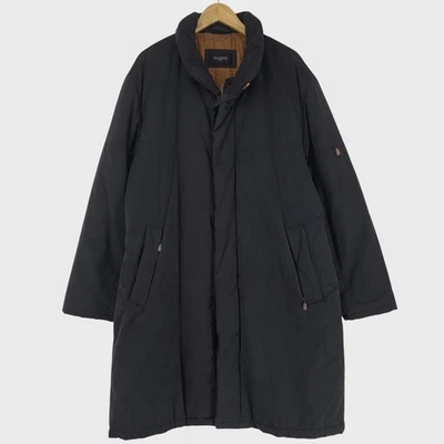 Vintage Bugatti Coat Men Overcoat Cotton Blend Black Wh8 Size 54 - Image 1 of 4