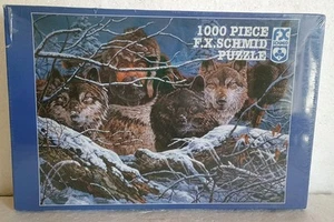 FX Schmid The Predators 1000 Pcs Jigsaw Puzzle Tom Antonishak Wolves VTG 1996 - Picture 1 of 5
