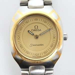 OMEGA Seamaster Polaris Date Wristwatch Quartz SS x YG Gold Dial - Picture 1 of 8