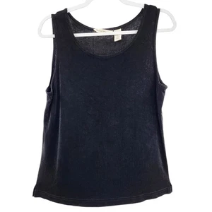 French Laundry Black Scoop Neck Sleeveless Lightweight Tank Top Women's Size L - Picture 1 of 5