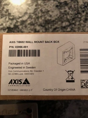 AXIS T18602 Wall Mount Black Box  NEW in BOX - Image 1 of 2
