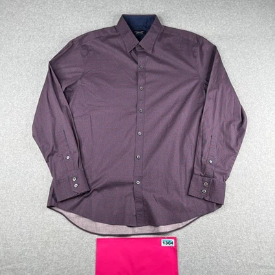 Camisa Zachary Prell Grande Azul Mini Estampado de Árbol Abotonada Manga Larga Para Hombre Foto 1 de 4