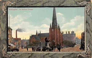 ST MARTIN'S CHURCH BIRMINGHAM WARWICKSHIRE POSTCARD 1912 RAPHAEL TUCK - Picture 1 of 2