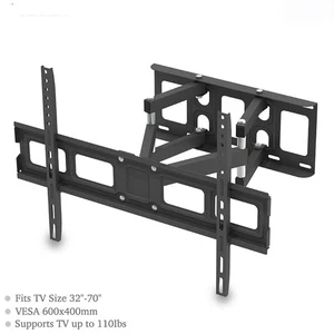 DUAL ARM LCD LED FULL MOTION TV WALL MOUNT BRACKET 32 37 42 47 50 55 60 65 70" - Picture 1 of 12