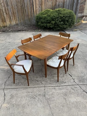 MCM Kipp Stewart For Drexel Walnut Declaration Dining Set - Image 1 of 4