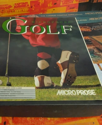 Microprose Golf (1988) Commodore Amiga (3 Disks, Manual, Box) works 16-bit - Bild 1 von 4