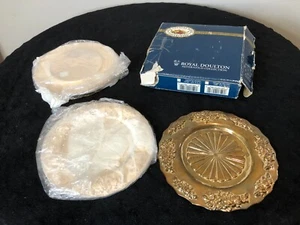 Royal Doulton / Godinger Art Co Gold Collection Roses Set Of 4 Coasters 1862G - Picture 1 of 6