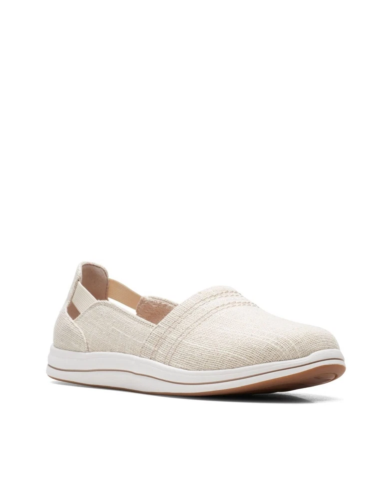 Mocasines Clarks Cloudstepper para mujer Breeze Step de lona beige elige la talla Foto 1 de 1