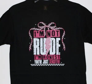 Camiseta I'm Not Rude, Gildan, algodón pesado, transferencia DTF, talla pequeña-tee6 - Imagen 1 de 3