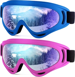 2-Pack Kids Ski Goggles, Snowboard Goggles for Adult Youth Teens Boys & Girls - Picture 1 of 7