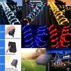 Solar Powered LED Rope Fairy String Strip Lights Waterproof Garden Outdoor Fence