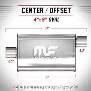 Universal Muffler Silencer 2.5 C/O Oval 4 x 9 x 11 11366 | MagnaFlow - Picture 1 of 1