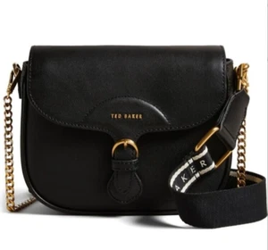 Ted Baker- ESIA- Webbing Saddle Crossbody Leather Bag- Black- NWT- $250 - Picture 1 of 13