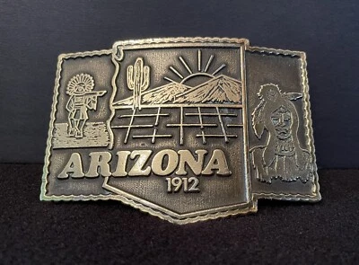 Hebilla de cinturón de latón vintage Arizona Mfg por A&D Eng Co Foto 1 de 4