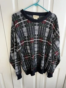 Vintage St John's Bay Sweater Men's Large Knit Textured Crewneck Grandpa Cosby - Picture 1 of 6