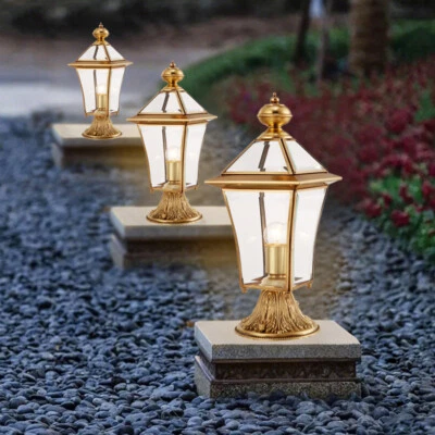 Modern Pillar Lights Outdoor Post Lamp Copper Pillar Lamp Garden Yard Post Light - Image 1 of 4