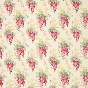 Laura Ashley Wisteria cranberry fabric remnant - Picture 1 of 1