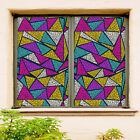 3D Yellow Triangl Zhub319 Window Film Print Sticker Cling Stained Glass Uv Block